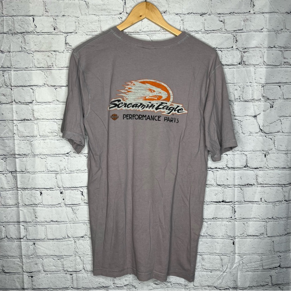 Harley Davidson Racing T-shirt Screaming Eagle Double Sided Size Medium
